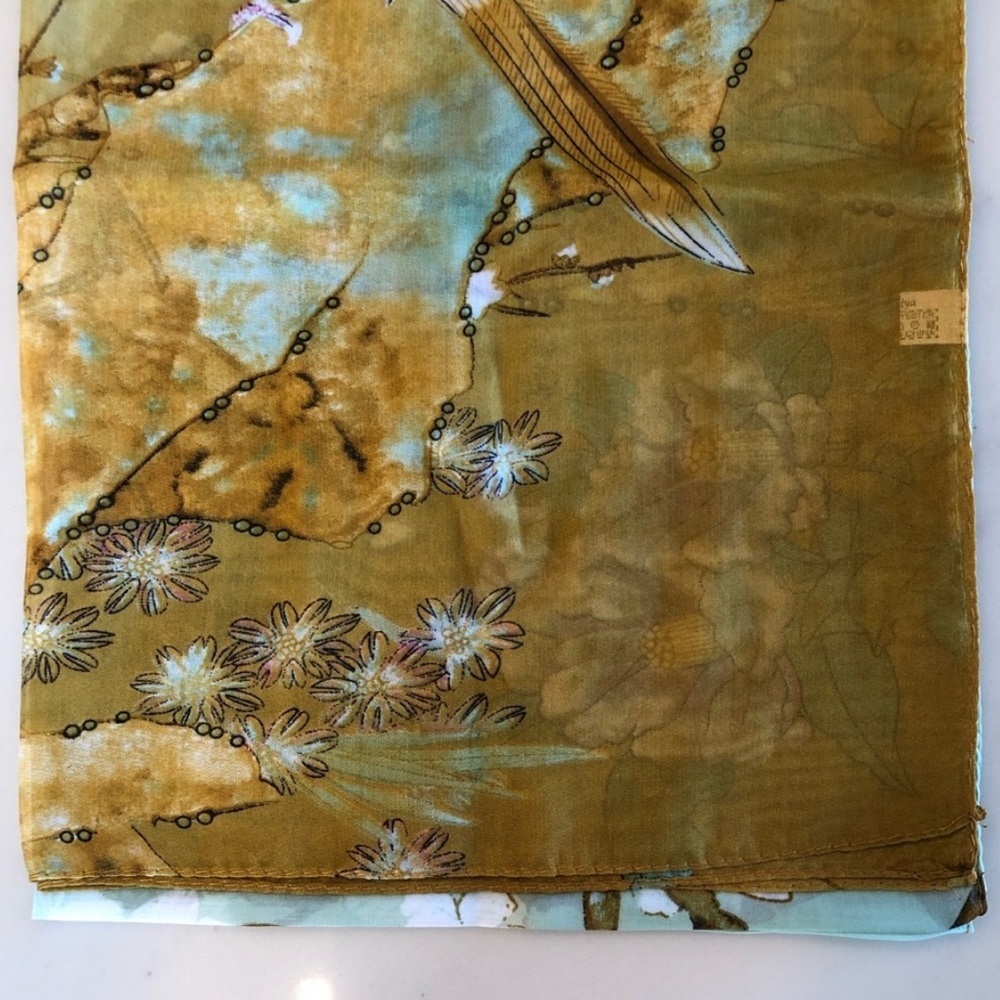 Cherry Blossoms Bird Chiffon Scarf - Picture 7 of 8